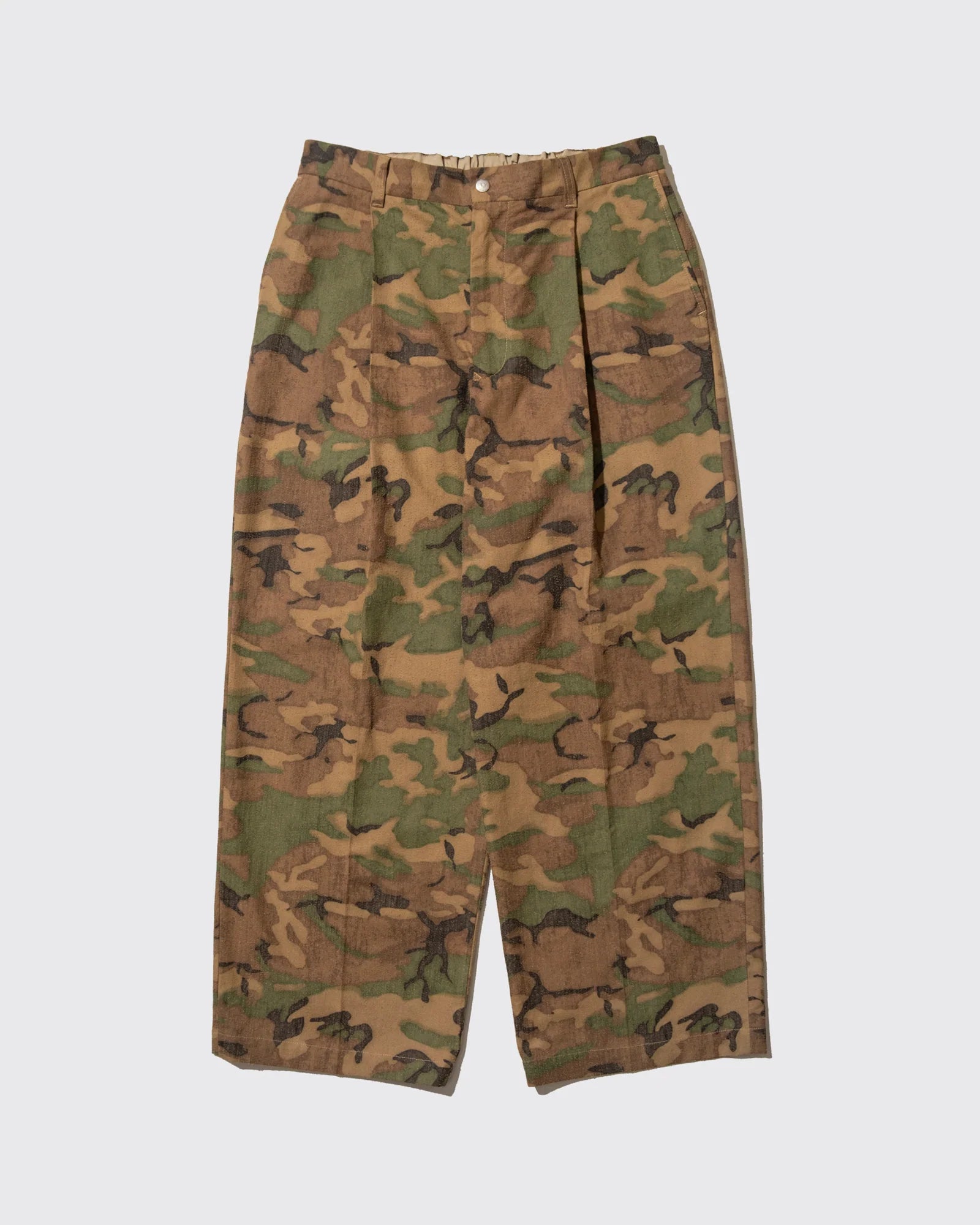 DISTRESSED CAMO ALL-ROUND SLACKS – Chocolate Jesus