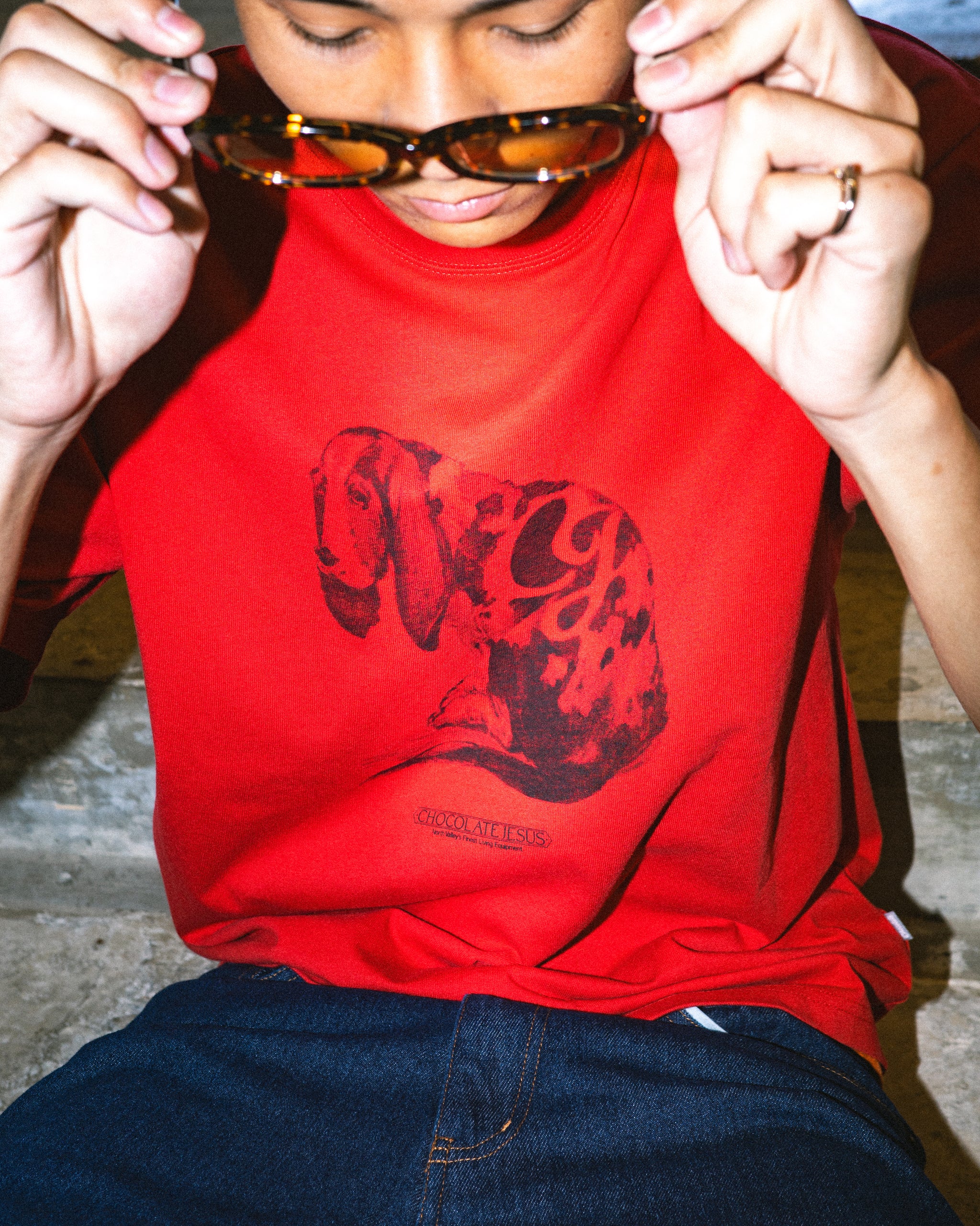 トップス AIR JESUS L/S TEE monouri stamp stump HUSH SS TEE – Chocolate Jesus