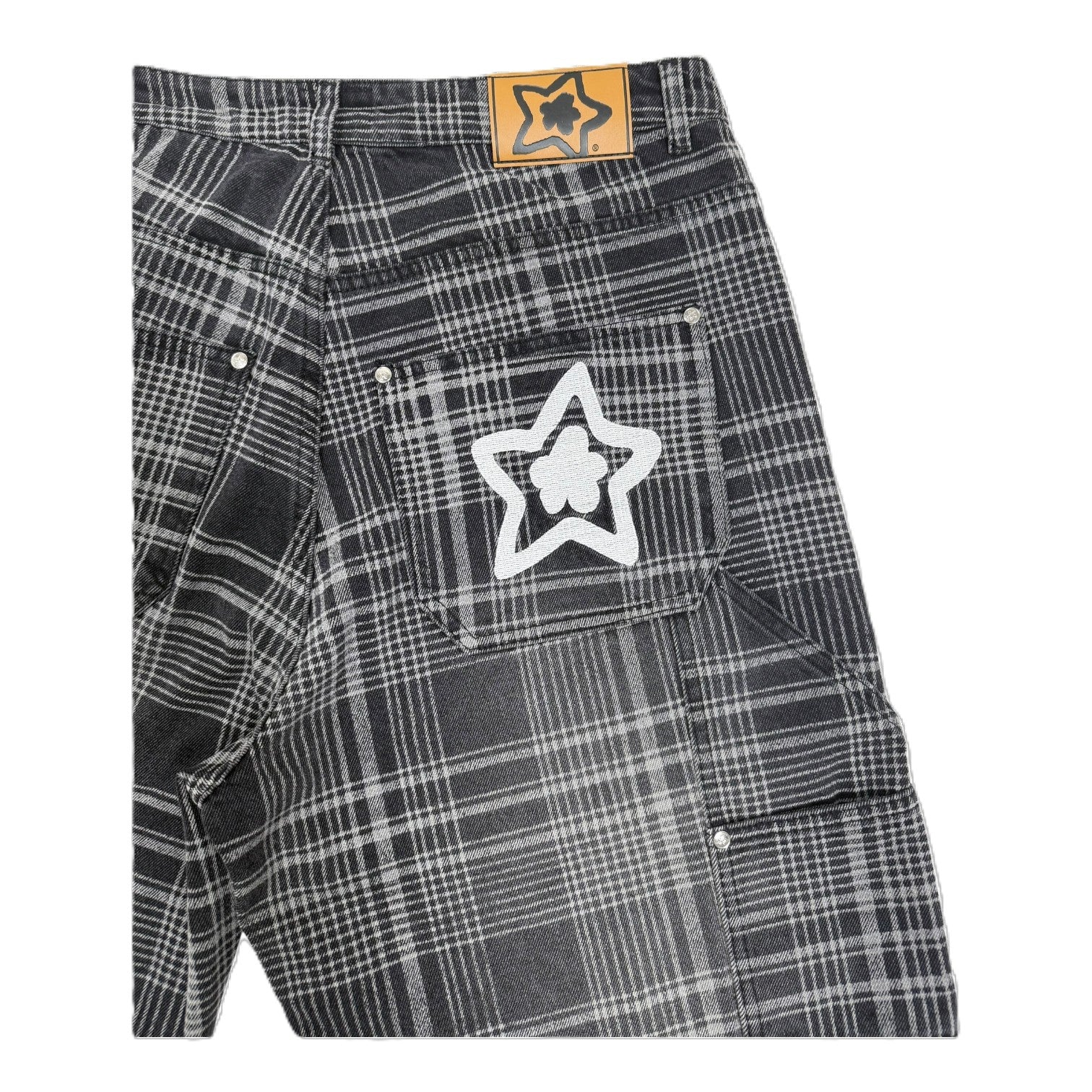 PLAID STAR JEAN SHORTS 25SU – Chocolate Jesus